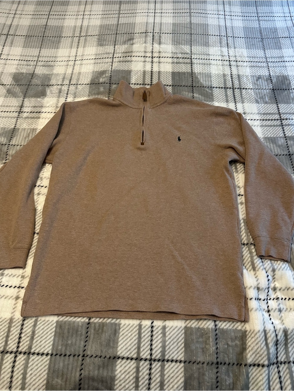 Polo Ralph Lauren 1/4 Zip Pullover Tan Sweater Men’s Size LT (Large/Tall)